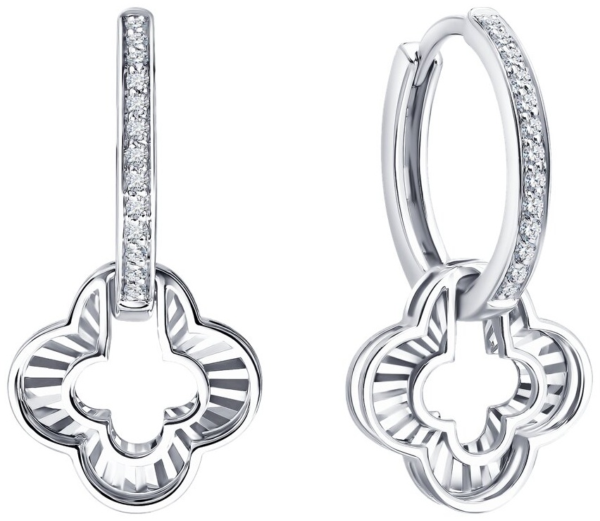 Серьги SOKOLOV EAR-SO-585-613497 вес 2.63 г золото, бриллиант
