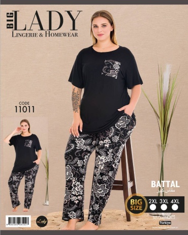 Пижама Lady черный, белый