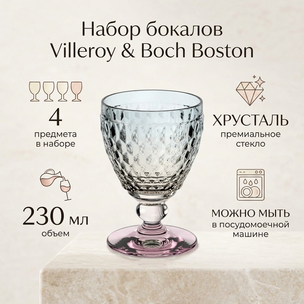 Набор бокалов Villeroy&Boch 230 мл, хрусталь, 4 шт
