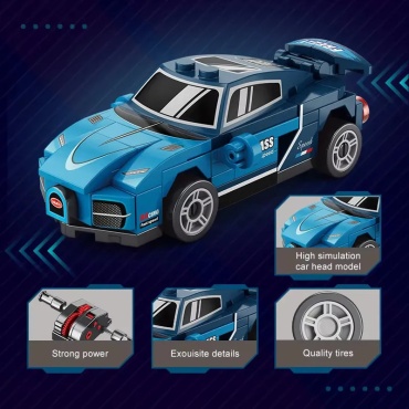 Конструктор LELEBROTHER Гоночная машинка 9140-1, деталей 64 шт