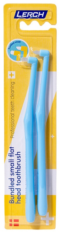 LERCH Bundlet Small Flat Head монопучковая зубная щетка мягкая 2 шт