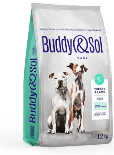 Buddy&Sol CARE ADULT M/L для собак сред. и круп. пород индейка/ягненок 12 кг