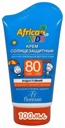 Floresan Крем детский солнцезащитный Africa Kids SPF 80 крем для тела 100 мл