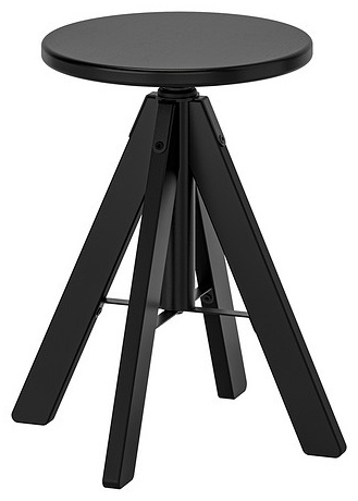 Табурет IKEA Тумбочка IKEA RUDSTORP черный, 55x37x44 см, черный 1 шт.