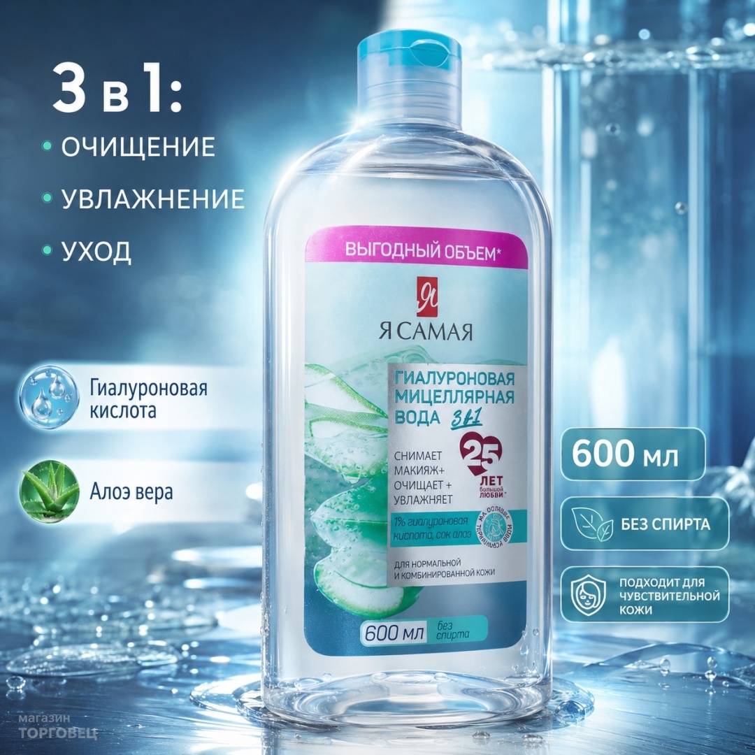 Я Самая мицилярная вода 3 в 1 мицеллярная вода 600 мл