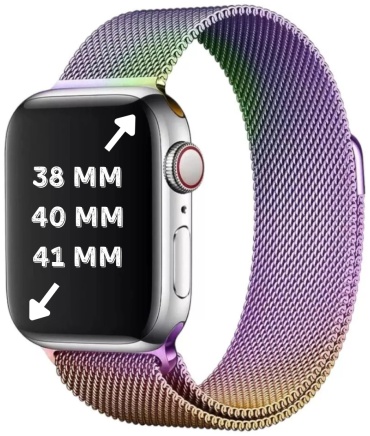 Браслет S&M для Apple Watch Series 6, Watch Series 7, Watch Series 8, Watch SE, Watch SE 2nd Gen мультиколор