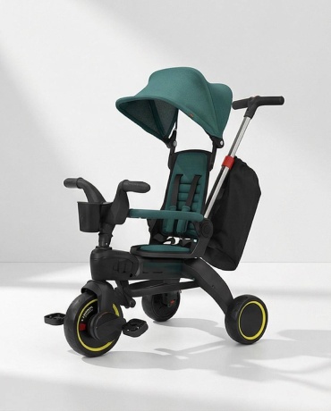 Трёхколёсный велосипед New Lux Slzd1 черный, зеленый