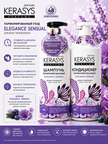 KeraSys elegance sensual парфюмированный набор по уходу за волосами унисекс