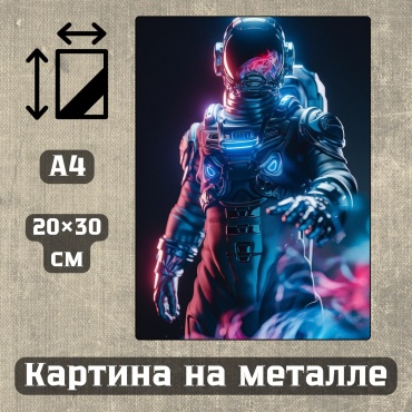 Sequoia VERS картина Картина на металле а4 Астронавты 20*30см 20x30 см