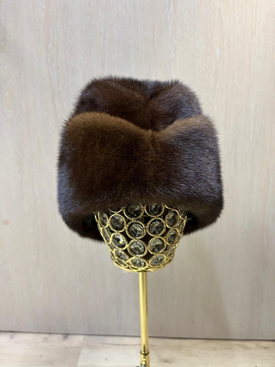 Шапка SemiFur размер 58, 59, 60, 61, коричневый, темно-коричневый