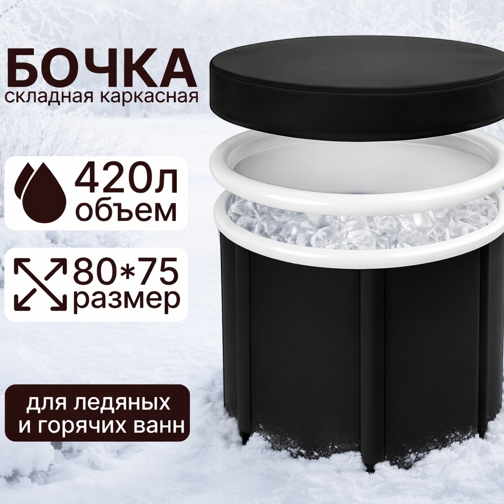 Бассейн надувной VAC Ледяная бочка AquaICE, 80x80x75 см