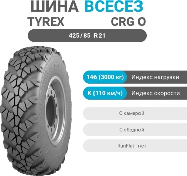TyRex CRG О-184 425/85 R21 146 K универсальная ось без шипов