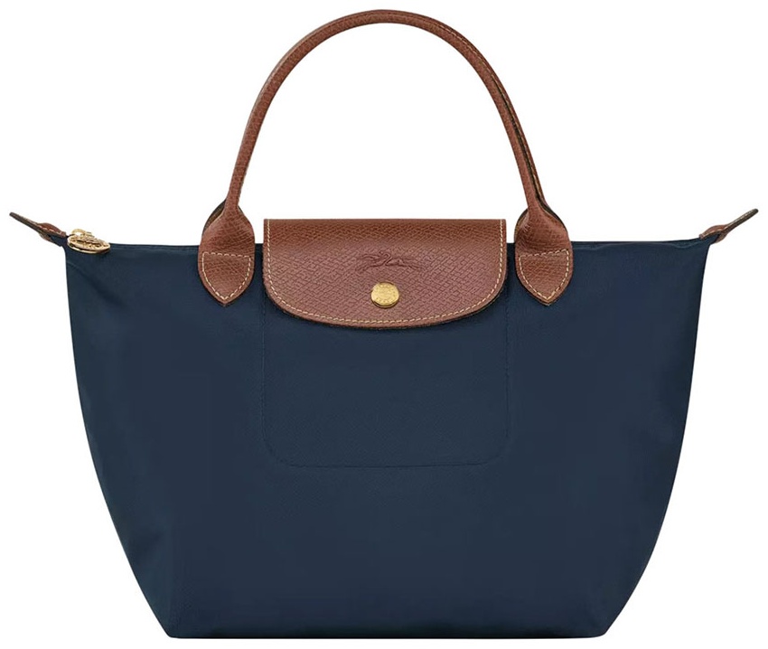 Сумка тоут Longchamp натуральная кожа, полиамид синий