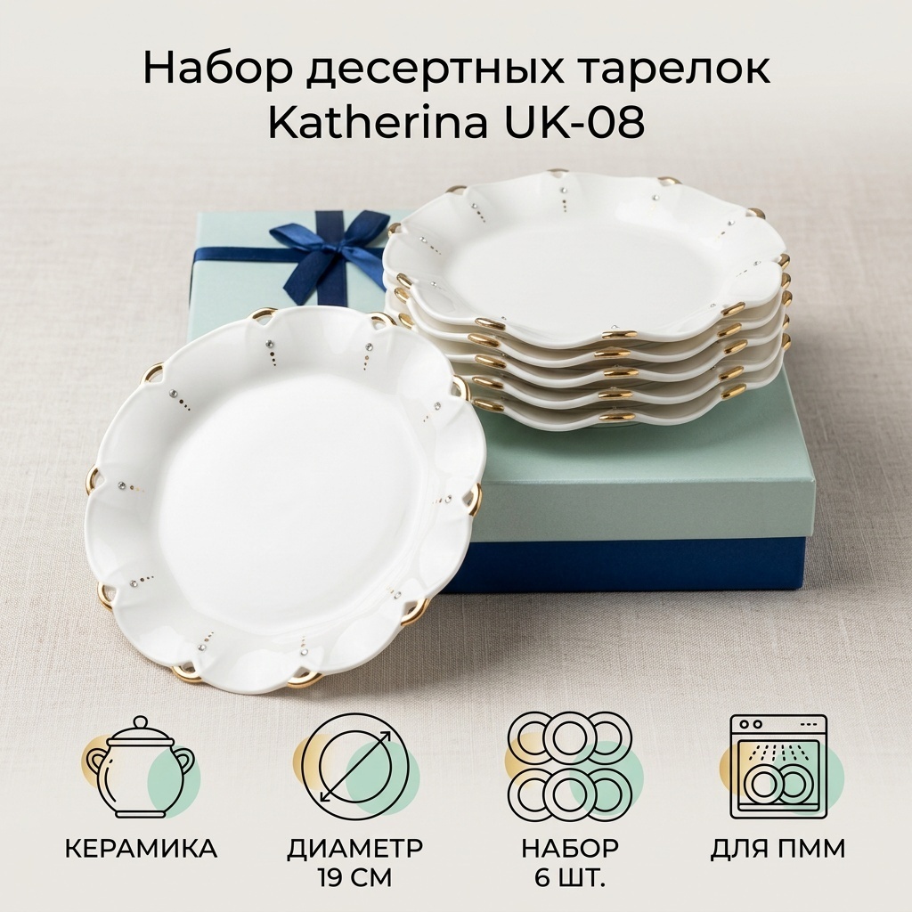 Набор тарелок Katherina Базовая коллекция 19 см, 6 шт, керамика