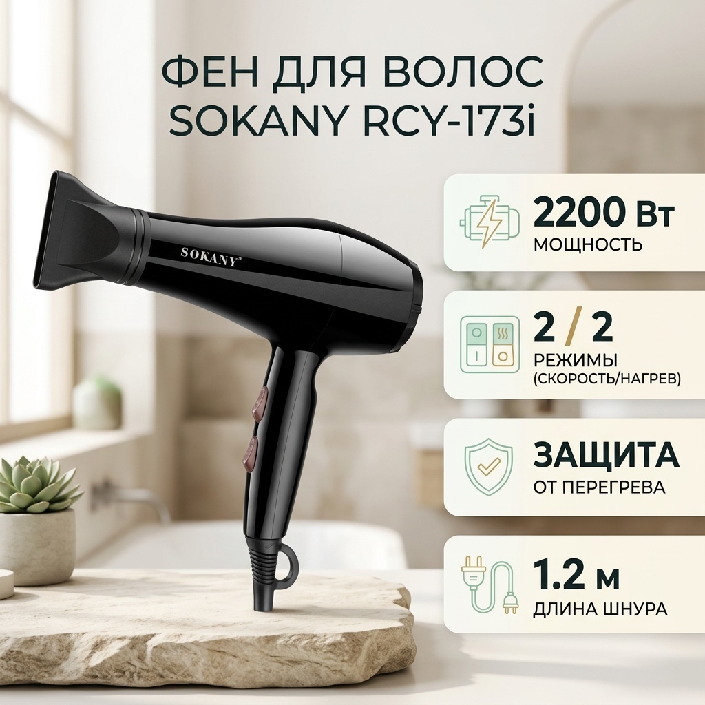 SOKANY Sokany фен черный