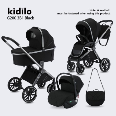 Коляска универсальная 3 в 1 Kidilo G200, черный