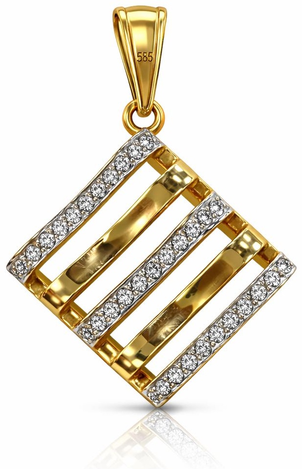Подвеска ALMAZ 585567 вес 5.67 г золото, фианит