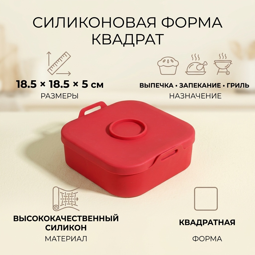 Форма для выпечки, для запекания, для гриля силикон, 1 шт