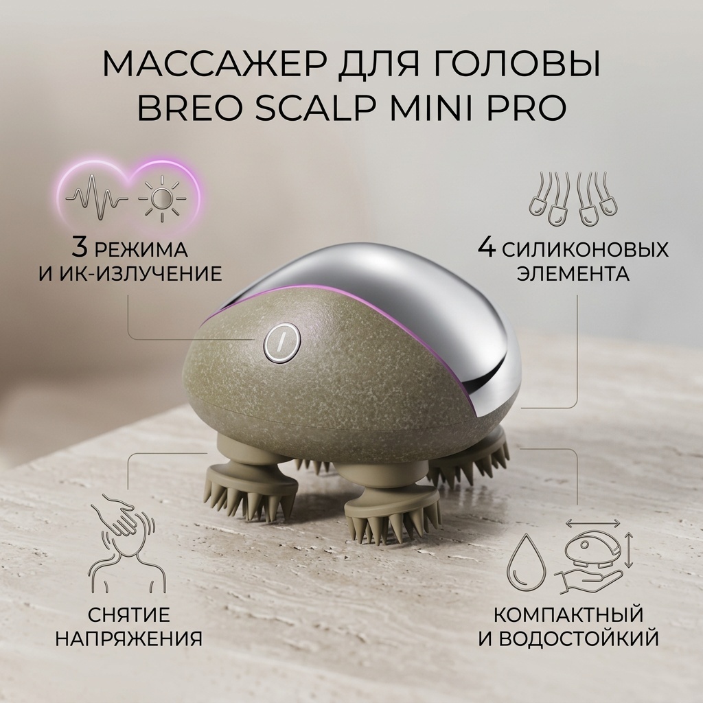 Массажер breo Scalp Mini Pro ручной вибрационный