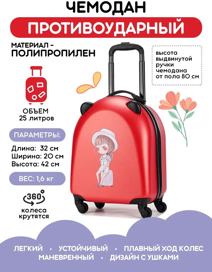 Чемодан 480084700 полипропилен 25 л красный
