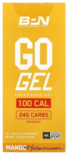 BPN Go Gel, гель для повышения выносливости, со вкусом манго, 10 пакетиков по 41 г манго