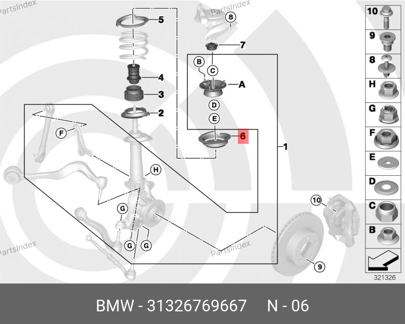 BMW Проставка Пружины Подвески 31326769667