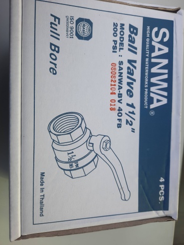 Кран шаровый SANWA резьбовой (ВР/ВР) 08082104018 Ду 40 (1 1/2)