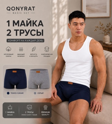 Боксеры QONYRAT серый