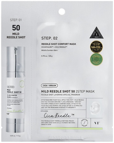 Маска для лица VT Cosmetics тканевая Mild Reedle Shot 50 2Step Mask 1 шт