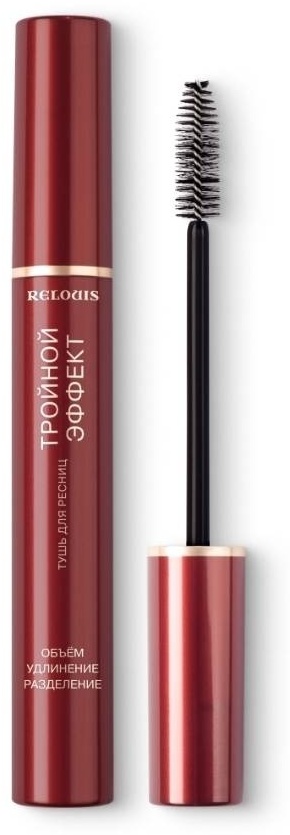 Тушь для ресниц RELOUIS Elite Tройной Эффект для объема, удлиняющая, подкручивающая черный
