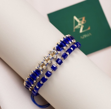 AZIMA GOLD1 AG BLUE-07 длина 18 см, вес 0.8 г сплав покрытый золотом 14К, плетение отсутствует