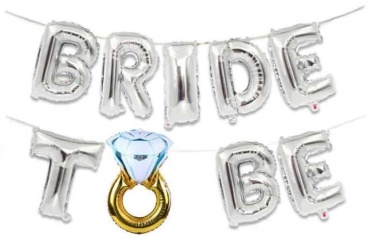 Набор воздушных шаров Воздушный надувной шар BRIDE TO BE на девичник 9 шт, серебристый