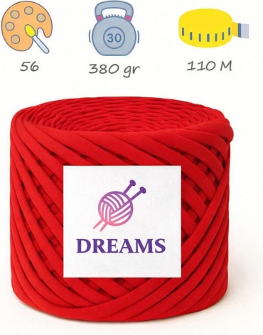 Моток Dreams Трикотажная пряжа 56 Красный 110 м 380 г