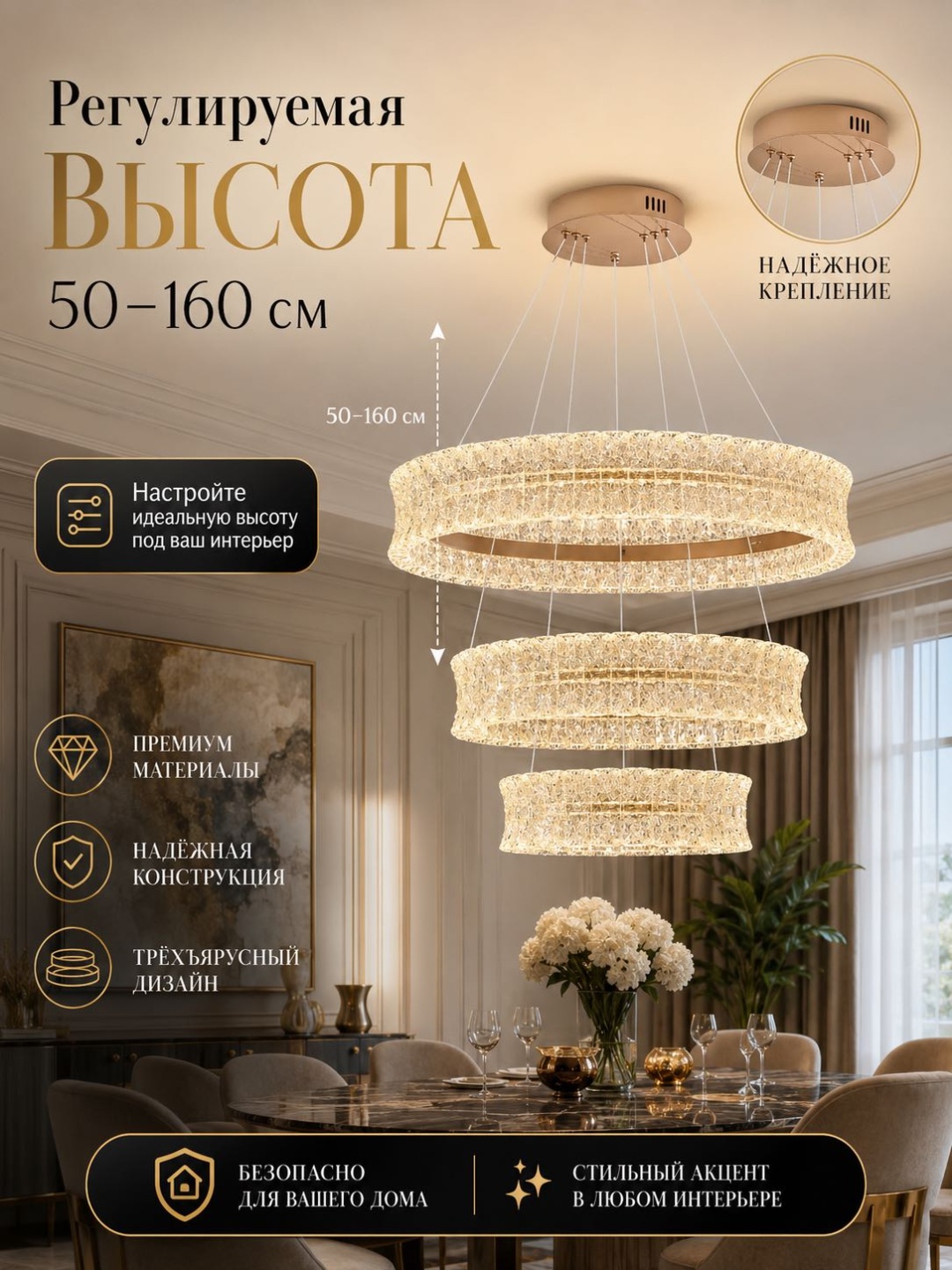Люстра подвесная ADA LED, кол-во ламп: 3 шт
