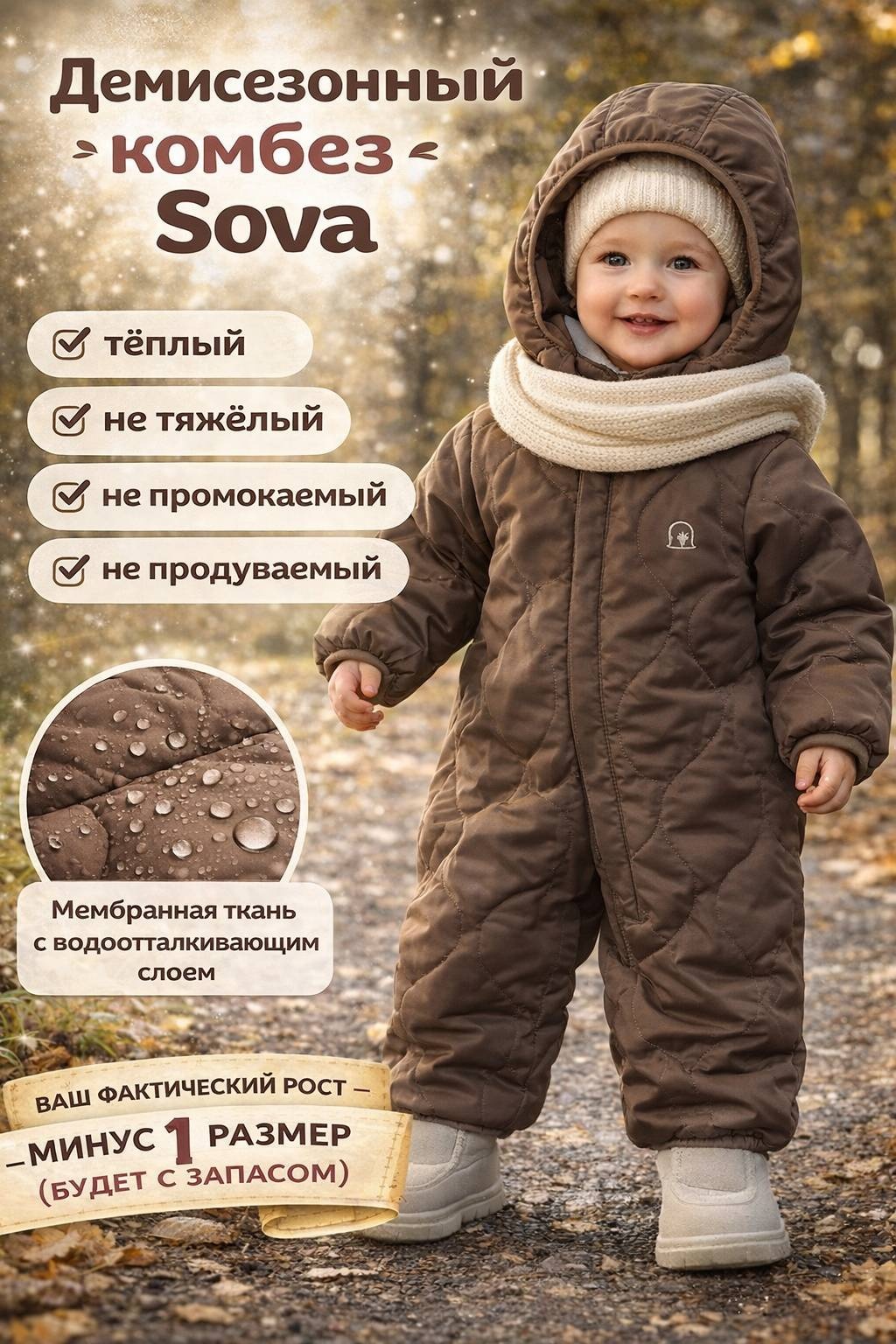 Комбинезон Sova коричневый