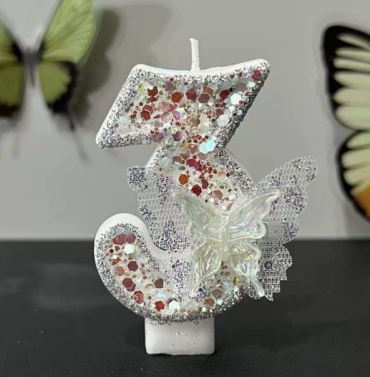 Свеча цифра 3, 1 шт 7 см