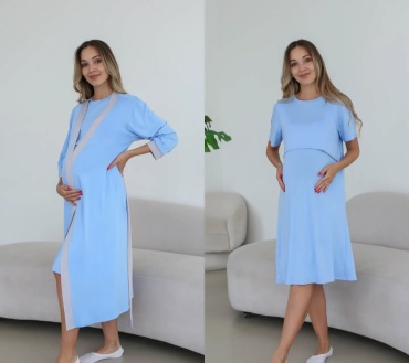 Хлопковый халат Sweetmama.kz голубой