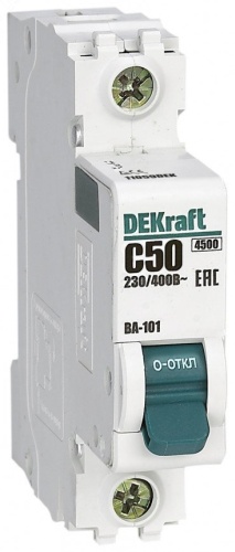 DEKraft автоматический выключатель 1P 50 A, 4.5 кА, 230 В