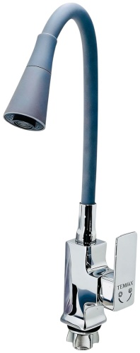 Смеситель TEMMAX TM-258-6, нержавеющая сталь, цвет хром, серый