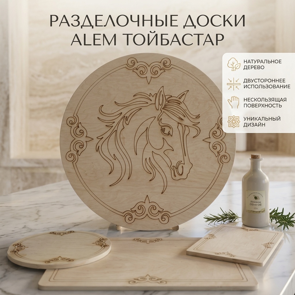 ALEM разделочная доска ТОЙБАСТАР 1В 5 шт, дерево