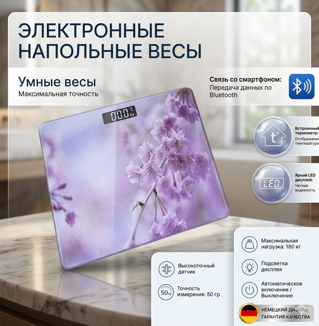 Напольные весы LIVEX электронные CR-051 до 180 кг