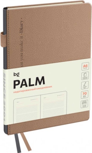 Ежедневник BG Palm, A6, 136 л, розовый
