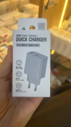 QUICK CHARGER USB Type-C, USB 25 Вт серый
