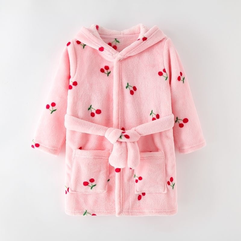 Флисовый халат Fashion красный, розовый
