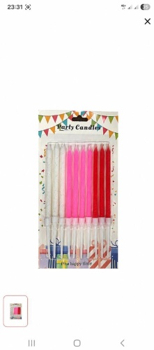 Свеча Party candles цилиндр, 10 шт 14 см