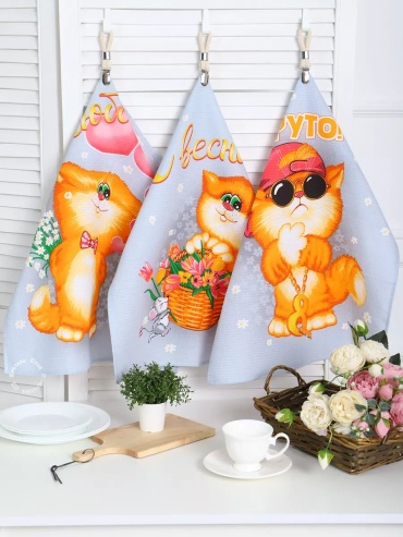 Полотенце Кузькина Хатка 60x45 см, хлопок, 1 шт,