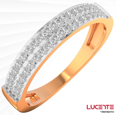 Lucente Бриллианты Якутии RIN-LU-585-158727-165 размер 16.5 вес 1.25 г золото, бриллиант