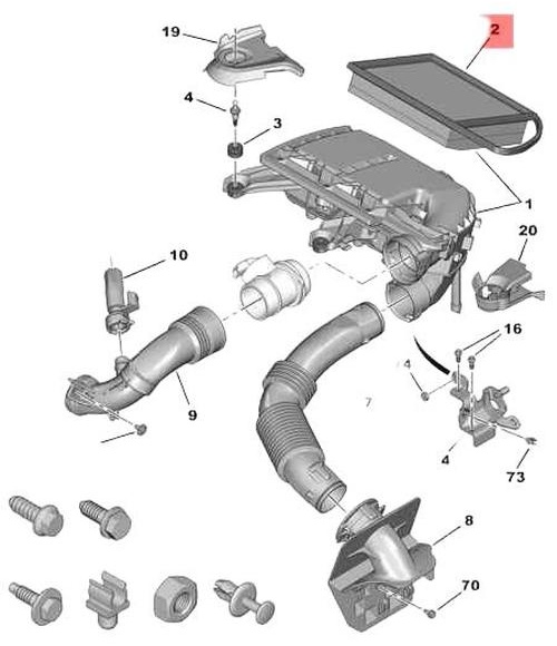 Citroen/Peugeot воздушный фильтр 1444TV