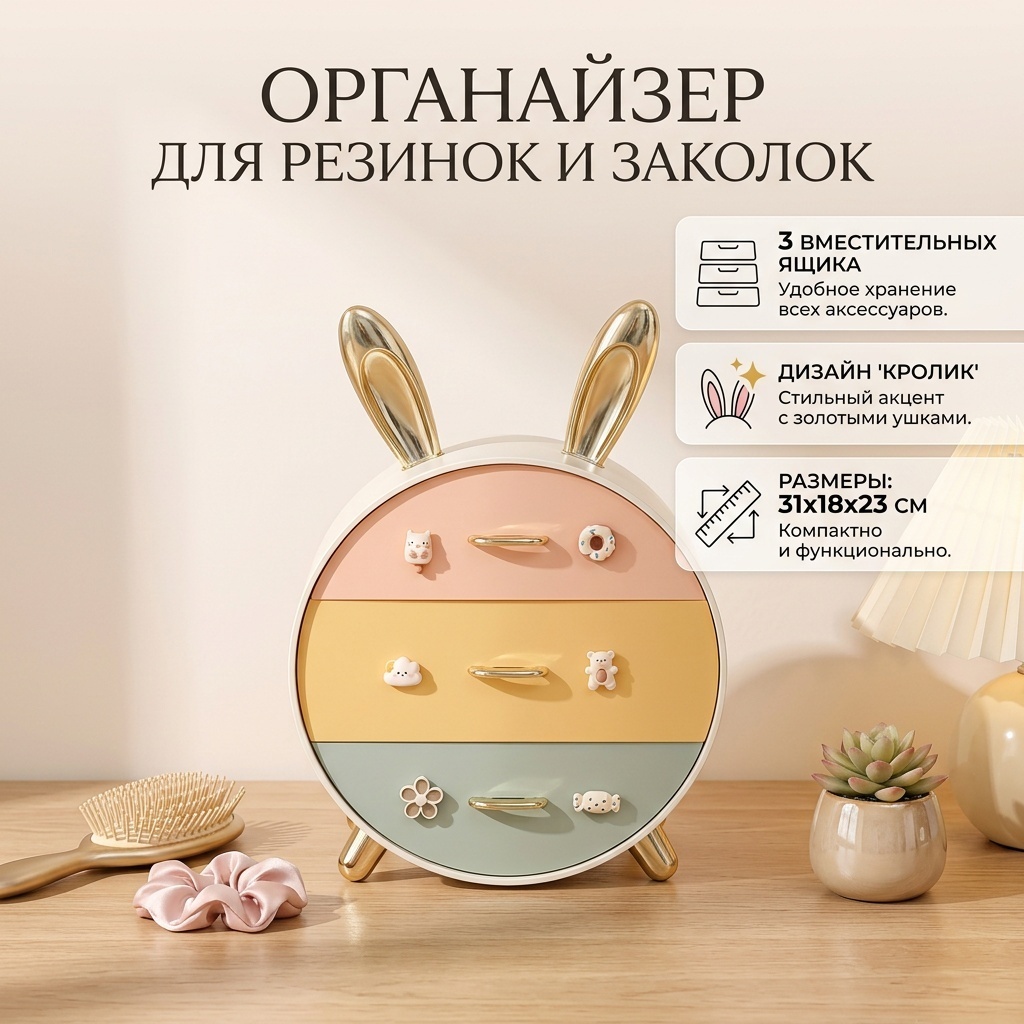 Органайзер для резинок и заколок пластик