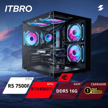ITBRO R5 7500F / RTX 4060 Ti 8 Гб / 16 Гб / SSD 512 Гб / Win 11 Pro